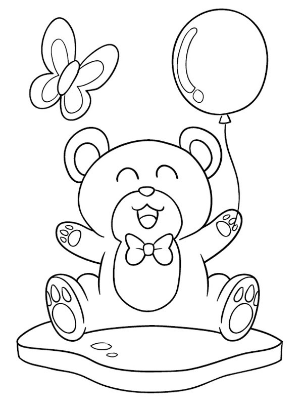 Happy Bear Colouring page