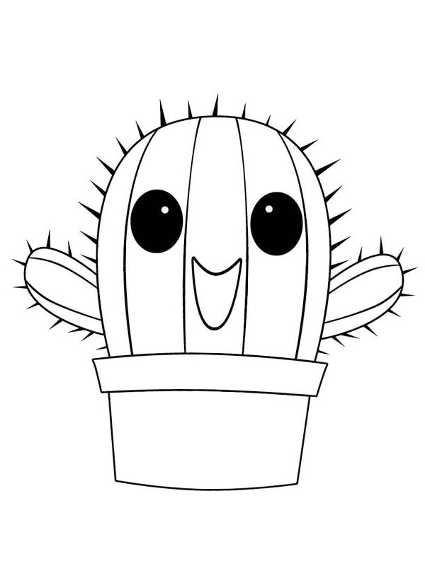 Happy cactus Colouring page