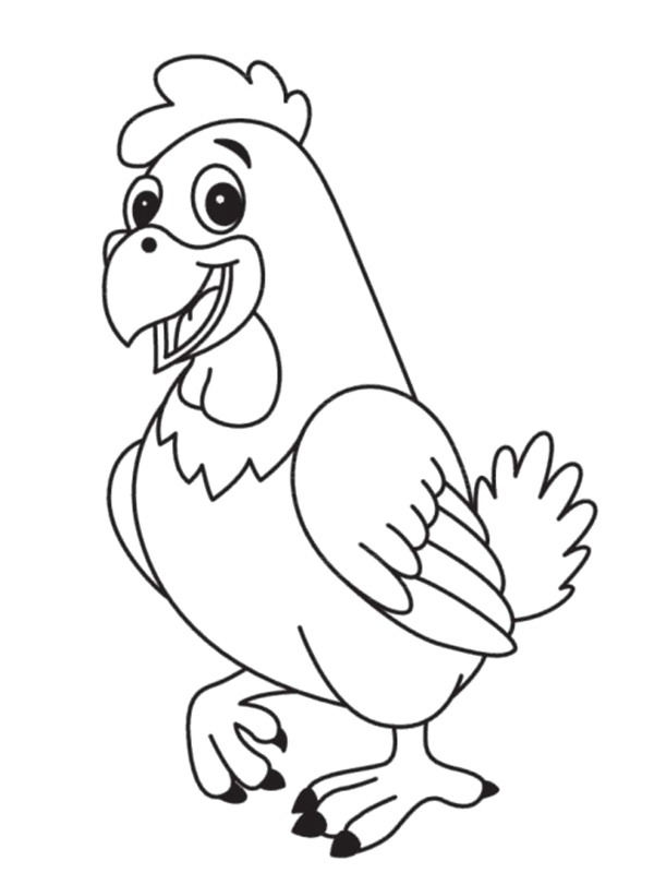 Jolly chicken Colouring page