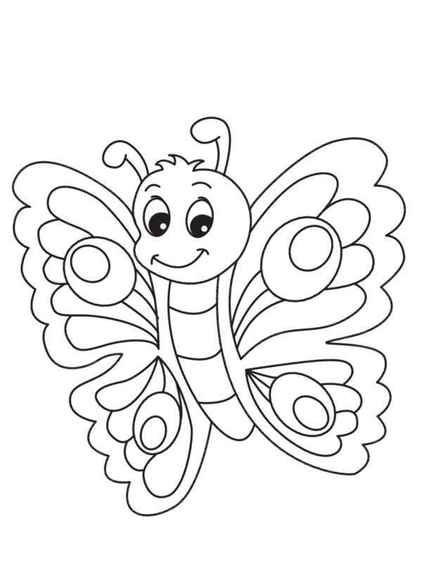 Happy butterfly Colouring page