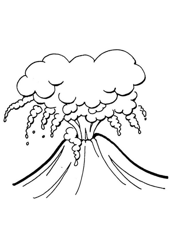 Volcano eruption Colouring page