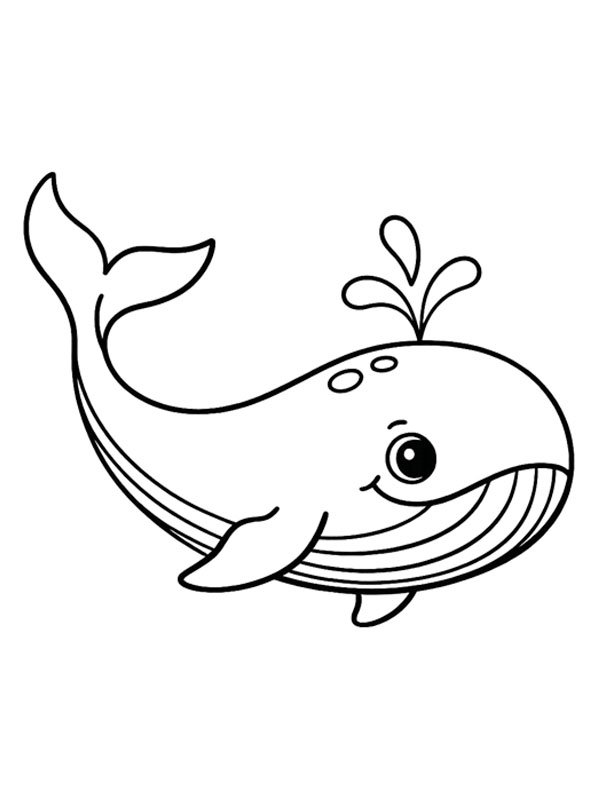 Whale for toddlers Colouring page