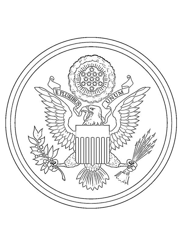 Coat of arms of the United States Colouring page