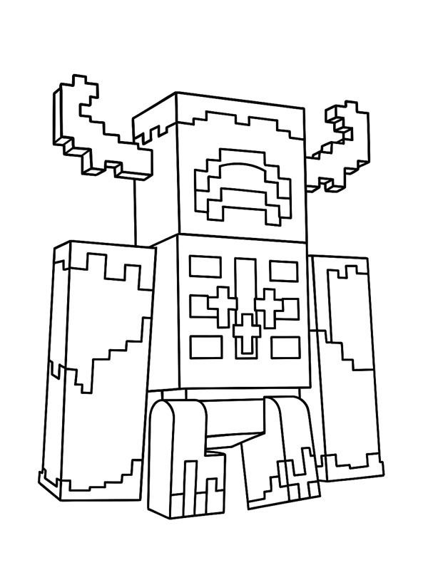 Warden Minecraft Colouring page