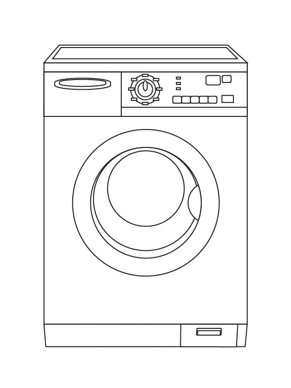 Washing machine Colouring page