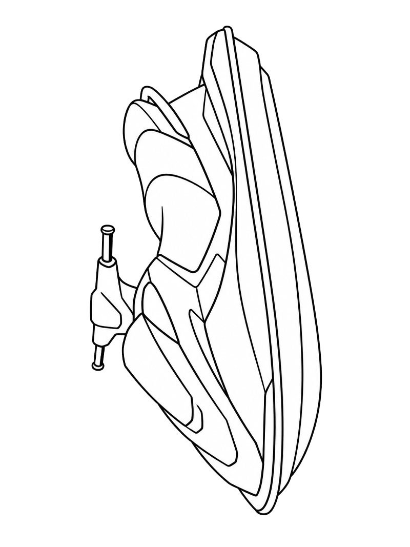 Jet ski Colouring page
