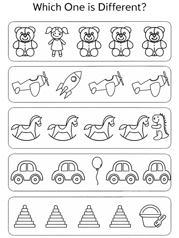 Worksheet Which One Is Different? Colouring page