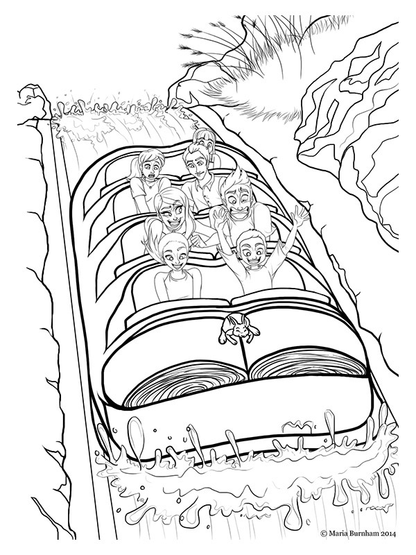 Wildwater rafting Colouring page