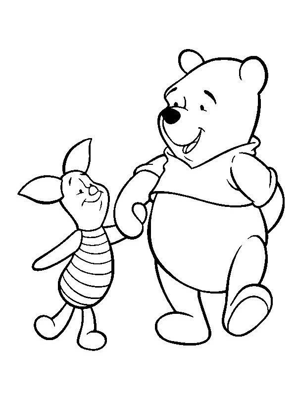 Winnie the Pooh and Piglet Colouring page