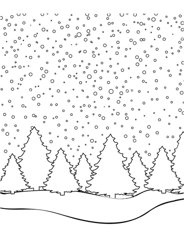 Winter forest Colouring page