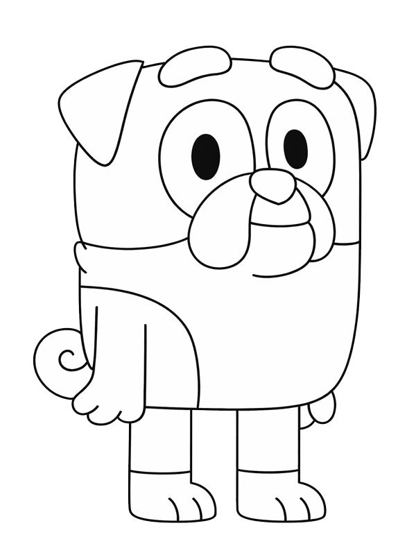 English Bulldog Winton (Bluey) Colouring page