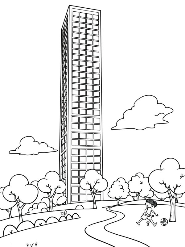 Skyscraper Colouring page