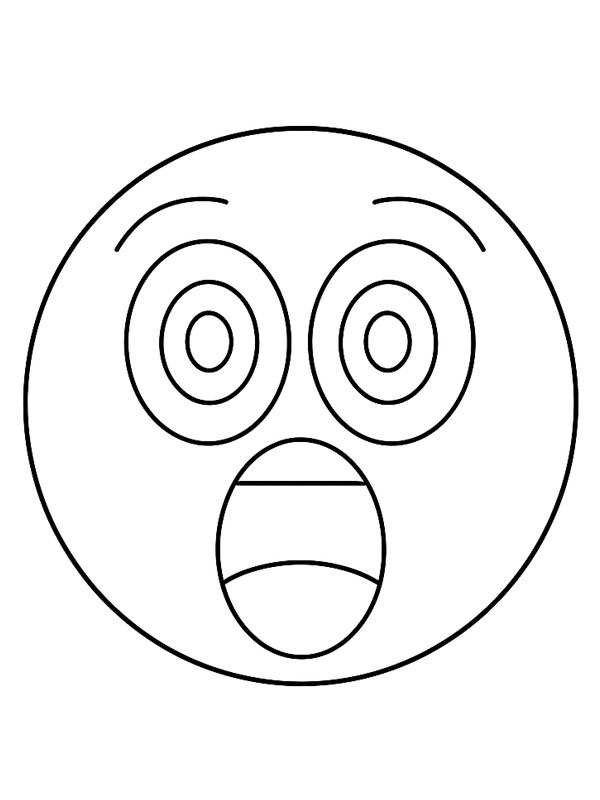 Wow emoji Colouring page