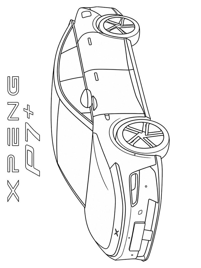 Xpeng p7+ Colouring page