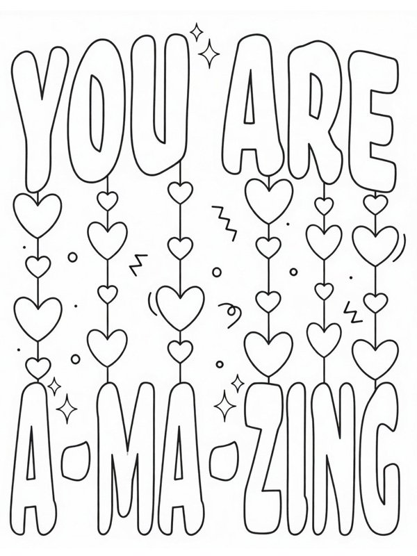 You Are Amazing Colouring page