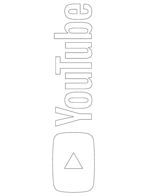 Youtube logo Colouring page
