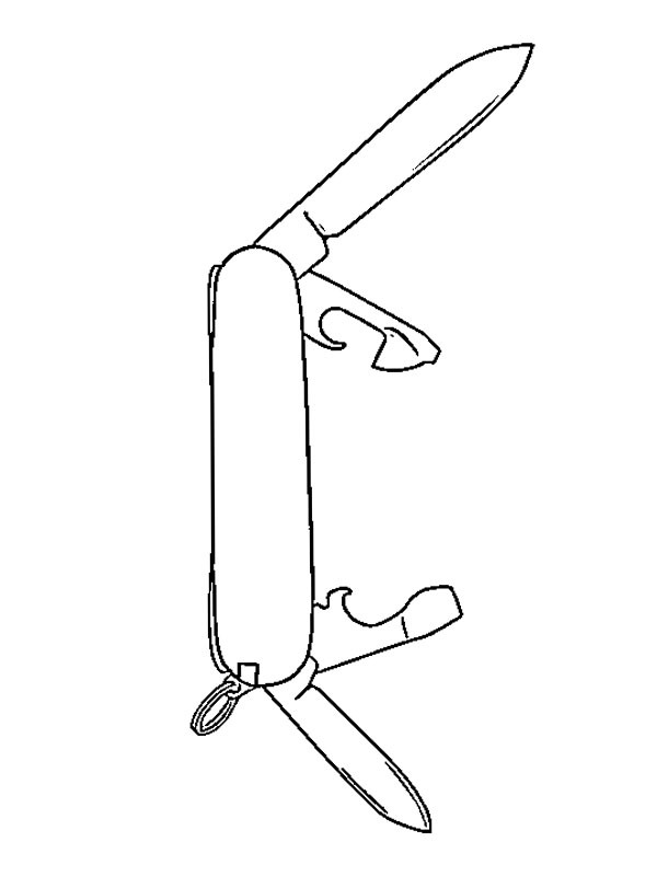 Swiss Army knife Colouring page