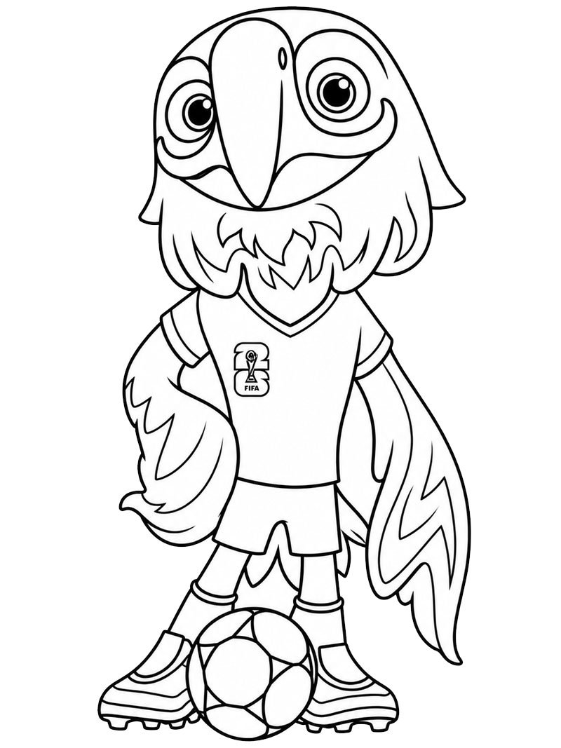 Clutch the Bald Eagle (2026 World Cup Mascot) Colouring page