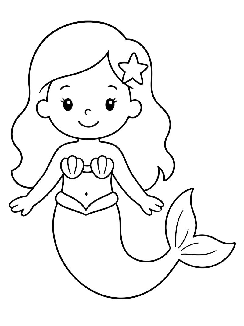 Mermaid for Toddlers Colouring page