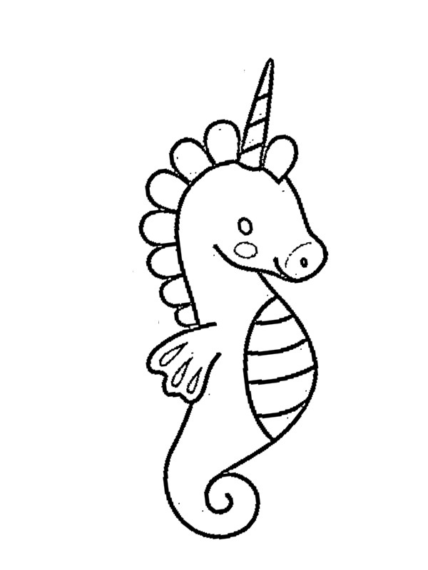 Seahorse Colouring page