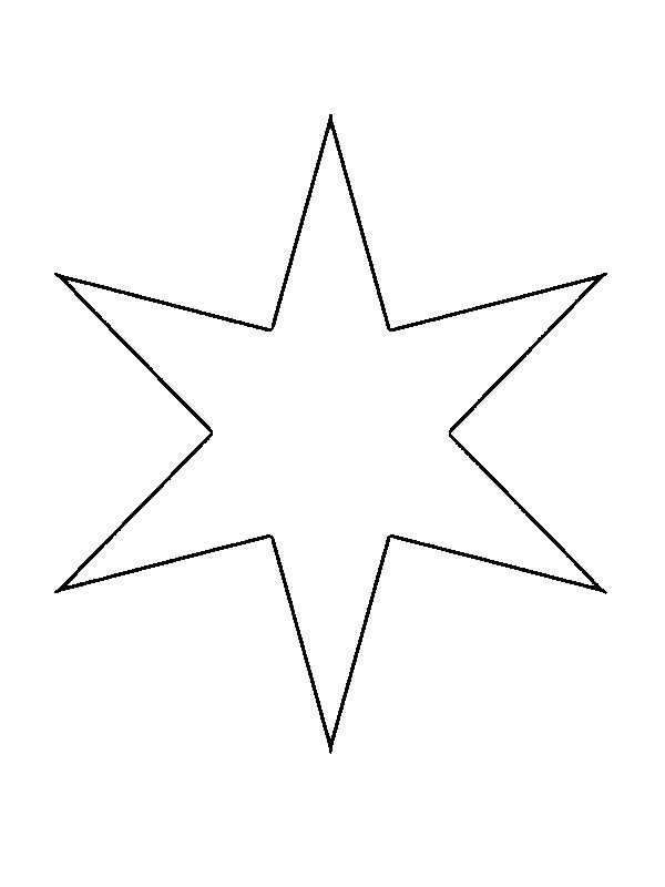 Six-pointed star Colouring page