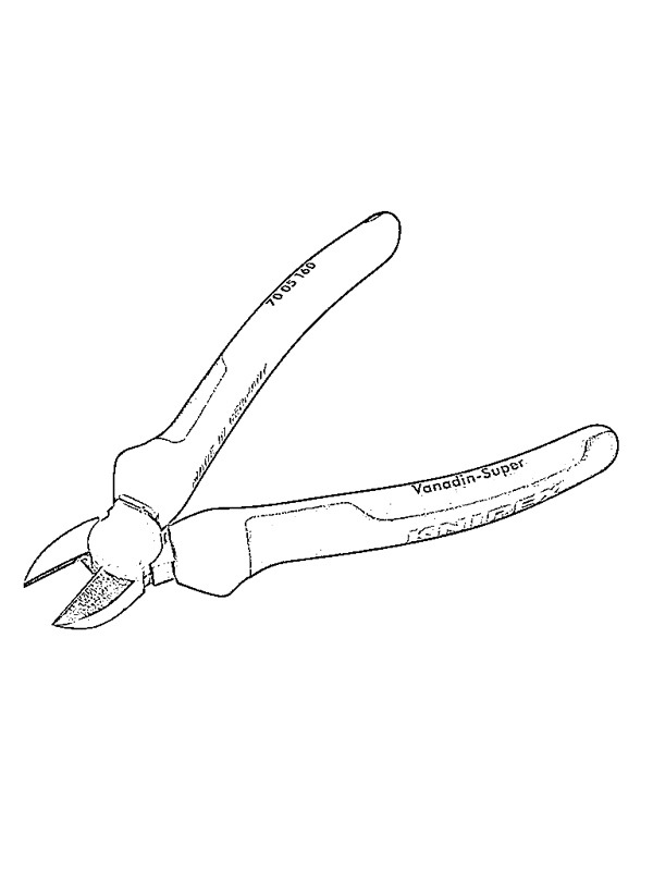 Diagonal pliers Colouring page