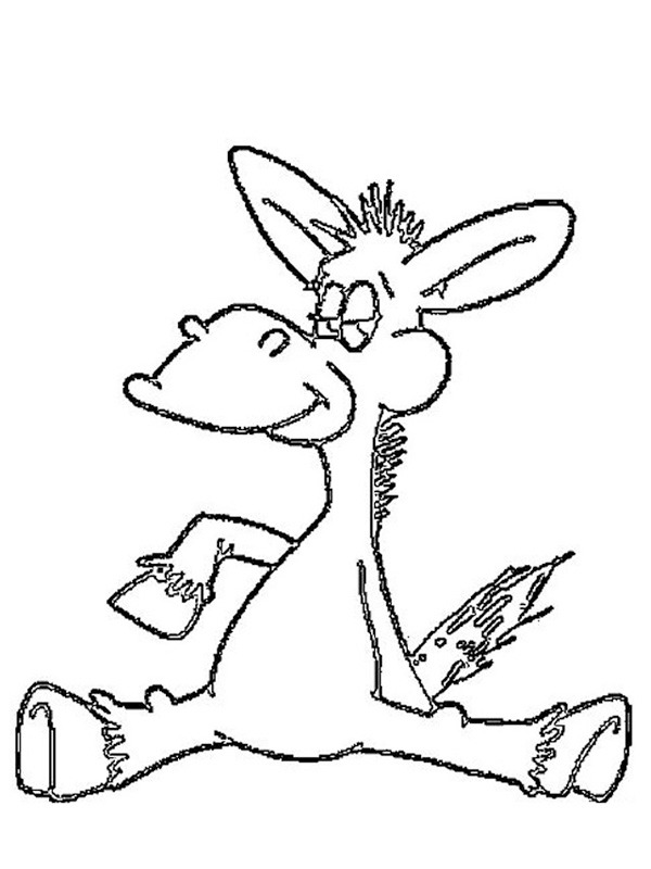Sitting donkey Colouring page