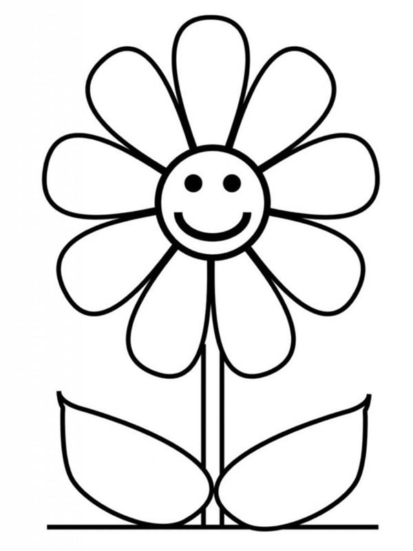 Sunflower for kids Colouring page