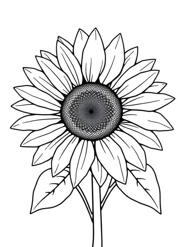 Sunflower Colouring page